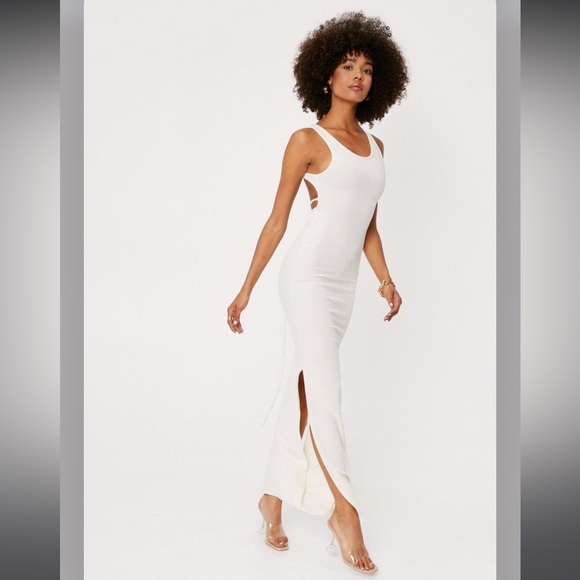 Nasty Gal scoop neck backless tie maxi dress sz 8 NWT - Picture 7 of 14